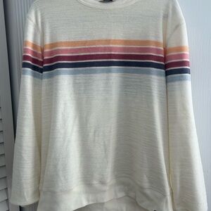 Faherty Brand Striped Cream Sweater
